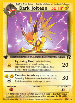 Dark Jolteon Team Rocket card