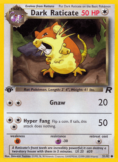 Dark Raticate Team Rocket card