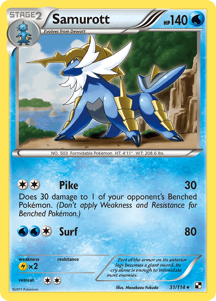 Samurott Black & White card