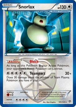 Snorlax Plasma Storm card