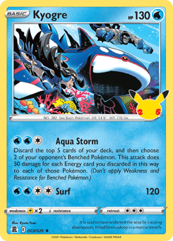 Kyogre Celebrations card