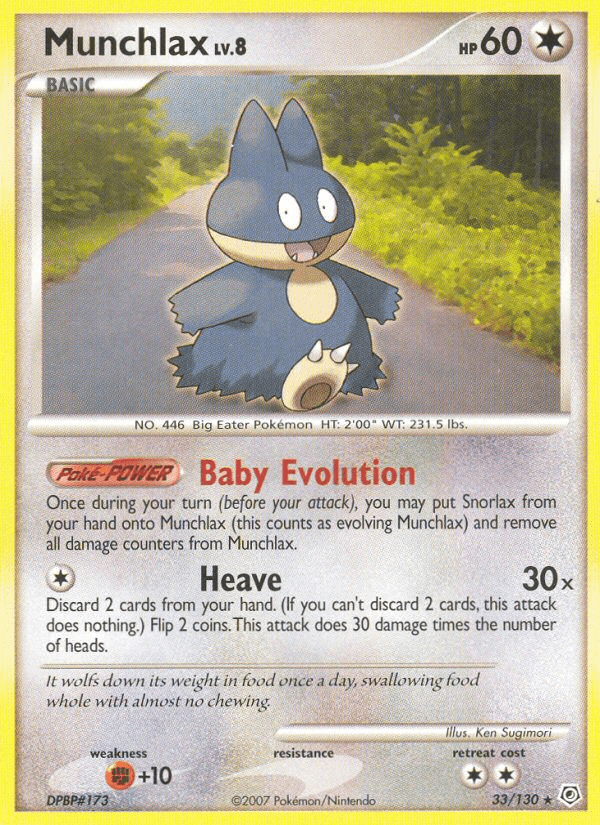Munchlax Diamond & Pearl card