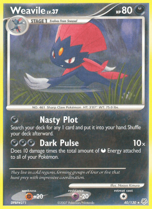 Weavile Diamond & Pearl card