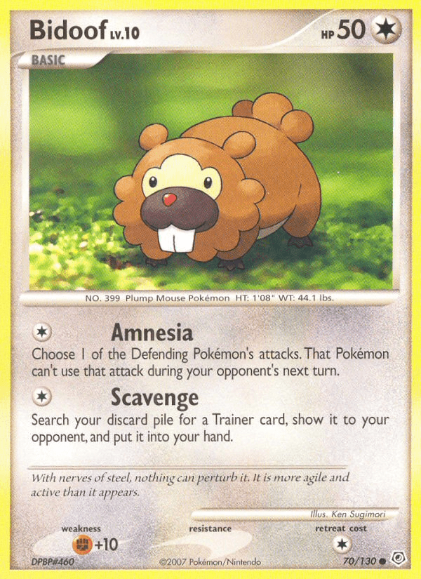 Bidoof Diamond & Pearl card