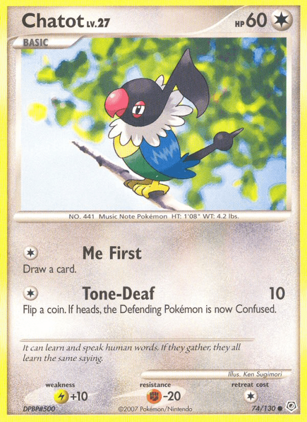 Chatot Diamond & Pearl card