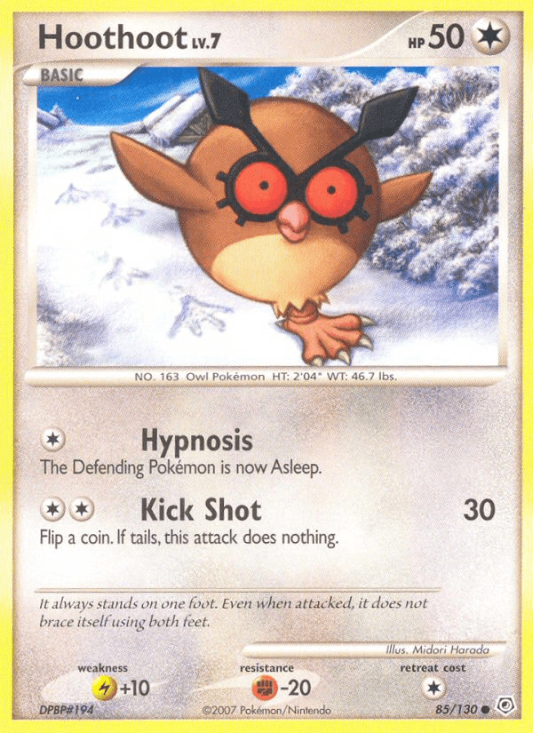 Hoothoot Diamond & Pearl card