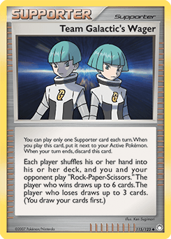 Team Galactic's Wager Mysterious Treasures card
