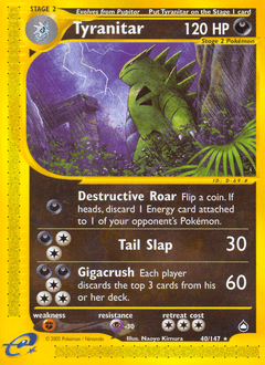 Tyranitar Aquapolis card