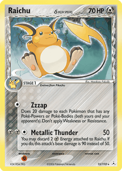 Raichu δ Holon Phantoms card