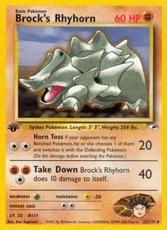 Brock's Rhyhorn Gym Heroes card