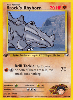 Brock's Rhyhorn Gym Heroes card
