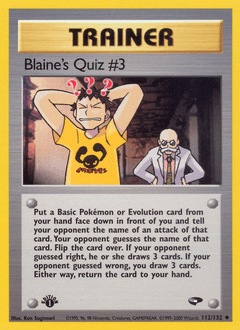 Blaine's Quiz #3 Gym Challenge card