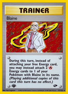 Blaine Gym Challenge card