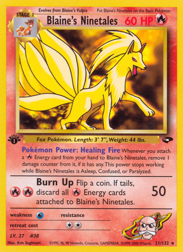 Blaine's Ninetales Gym Challenge card
