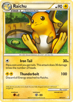 Raichu HeartGold & SoulSilver card