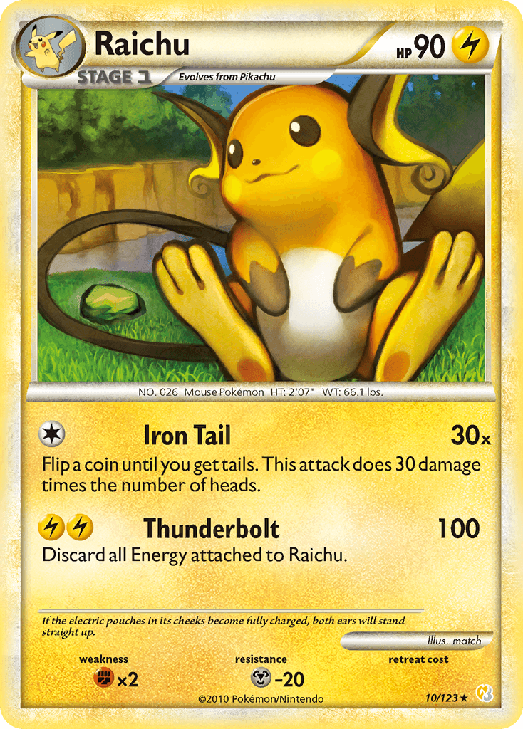 Raichu HeartGold & SoulSilver card