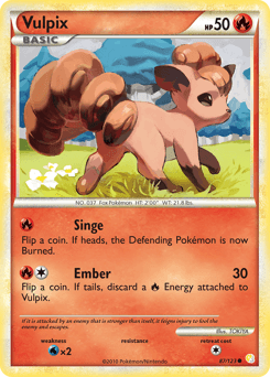 Vulpix HeartGold & SoulSilver card