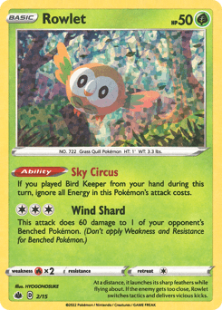 Rowlet McDonald's Collection 2022 card
