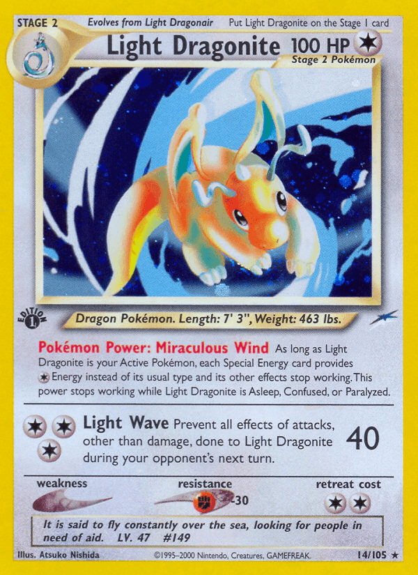 Light Dragonite Neo Destiny card