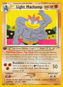 Light Machamp Neo Destiny card