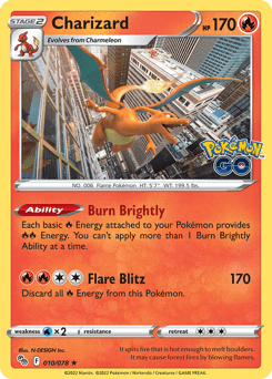 Charizard Pokémon GO card