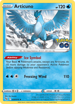 Articuno Pokémon GO card