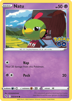 Natu Pokémon GO card