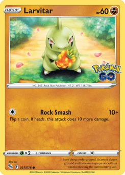 Larvitar Pokémon GO card
