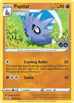 Pupitar Pokémon GO card