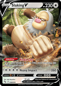Slaking V Pokémon GO card