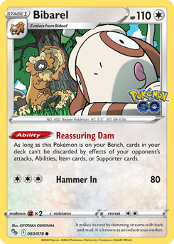 Bibarel Pokémon GO card