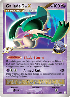 Gallade E4 LV.X Rising Rivals card