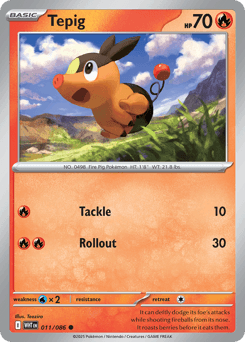 Tepig White Flare card
