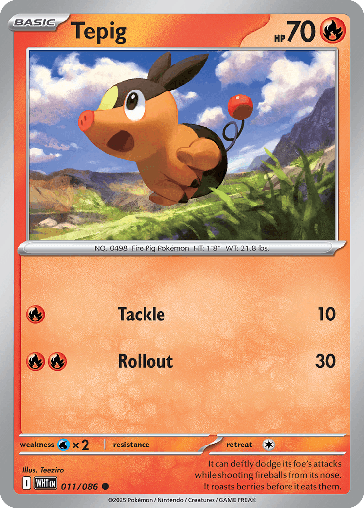 Tepig White Flare card