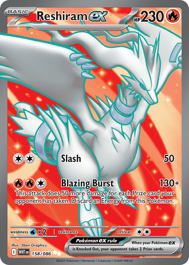 Reshiram ex White Flare card