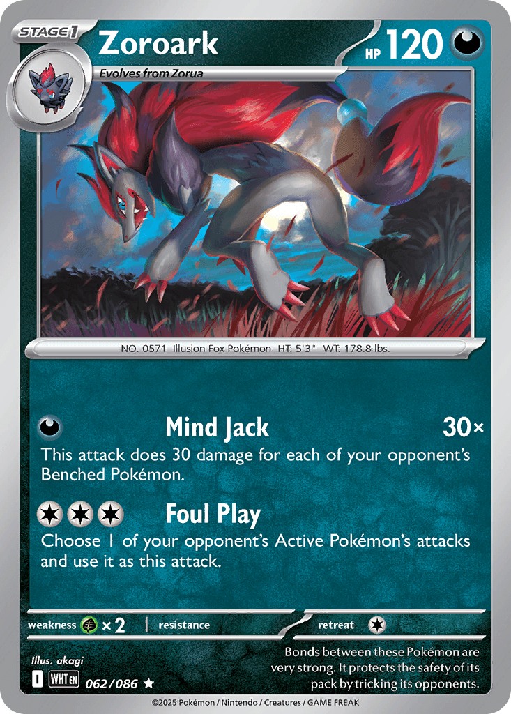 Zoroark White Flare card