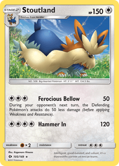 Stoutland Sun & Moon card