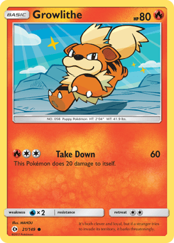 Growlithe Sun & Moon card