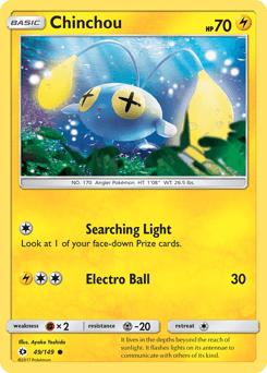 Chinchou Sun & Moon card