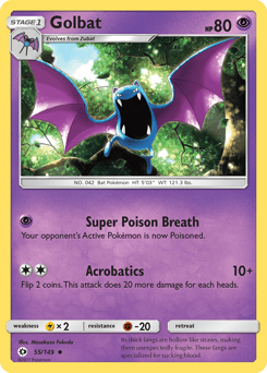 Golbat Sun & Moon card