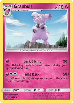 Granbull Sun & Moon card