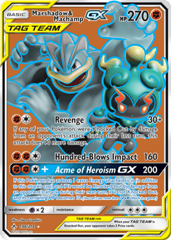 Marshadow & Machamp-GX Unbroken Bonds card