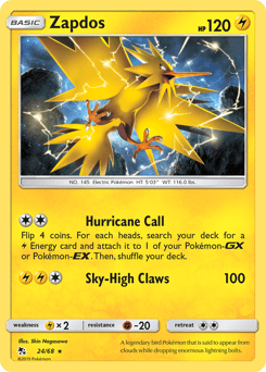 Zapdos Hidden Fates card