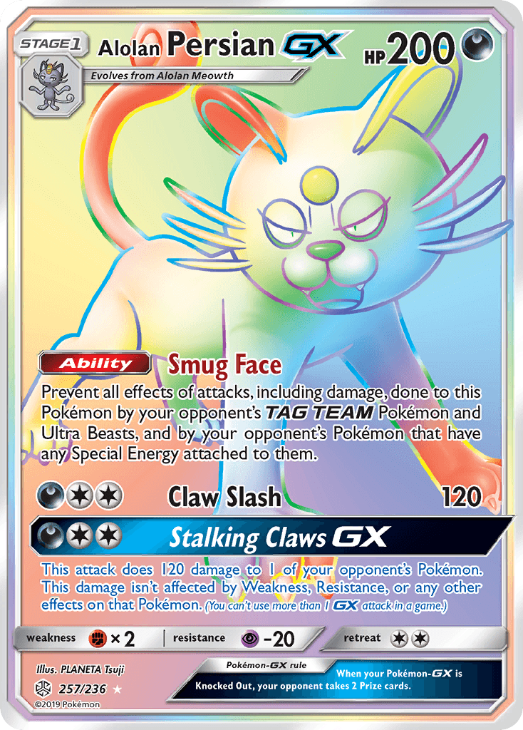 Alolan Persian-GX Cosmic Eclipse card