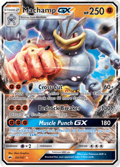 Machamp-GX Burning Shadows card