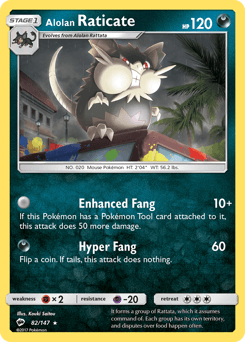 Alolan Raticate Burning Shadows card