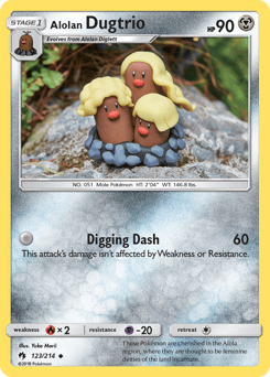 Alolan Dugtrio Lost Thunder card