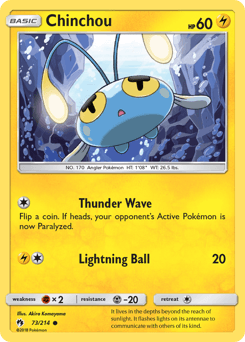 Chinchou Lost Thunder card