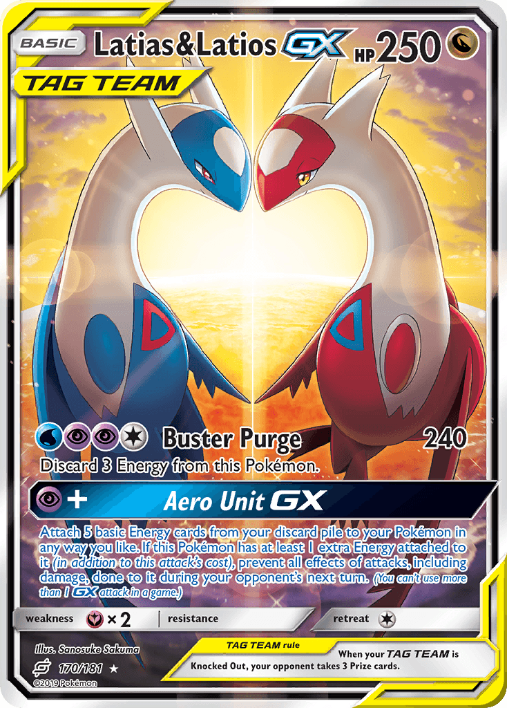 Latias & Latios-GX Team Up card