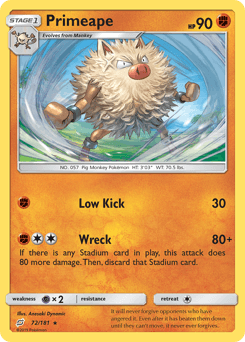 Primeape Team Up card